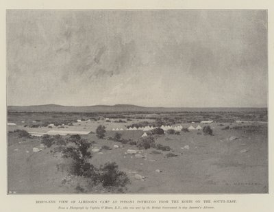 Vue aérienne du camp de Jameson à Pitsani Pothlugo depuis le Kopje au sud-est - Charles Auguste Loye